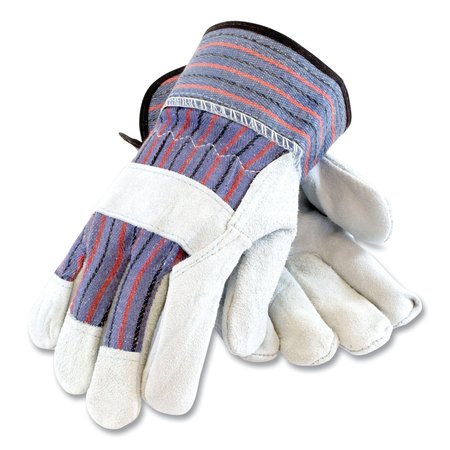 PIP Shoulder Split Cowhide Leather Palm Gloves, B/C Grade, Medium, Blue/Gray, Pair, 12PK 84-7532/M